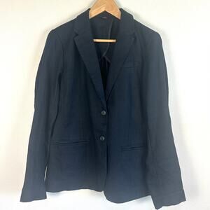 LANDS’ END Women’s Linen Blazer Black Medium